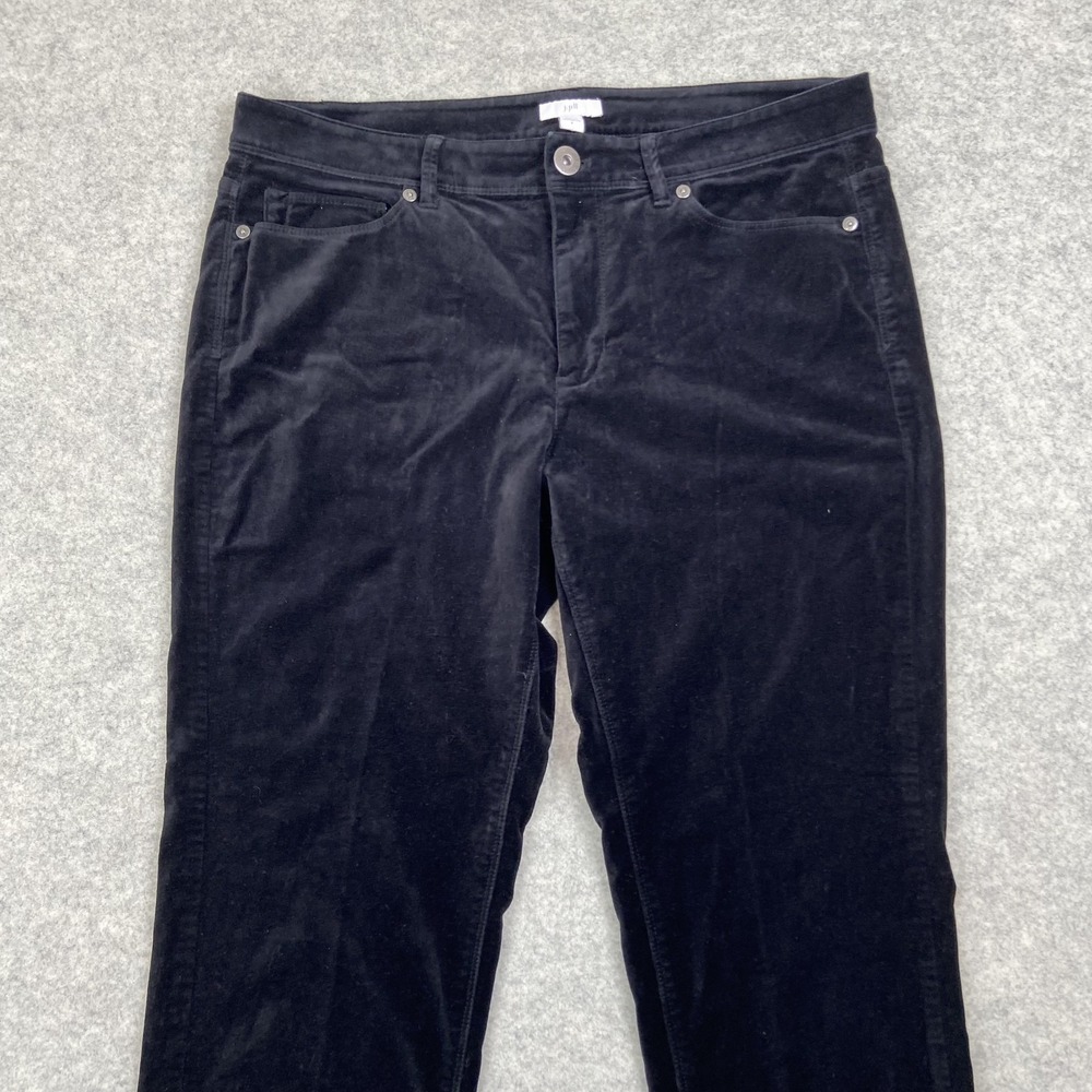 J Jill Pants Womens 8 (32x28) Black Corduroy Straight Leg Stretch Casual